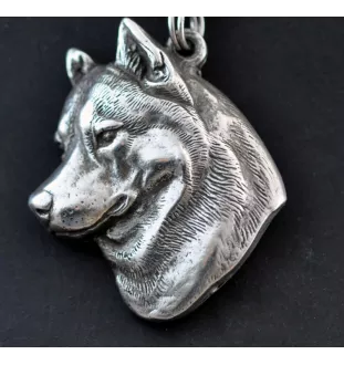 Siberian Husky, Chukcha - Necklace with dog, silver-plated pendant for dog fan, unique jewelry by Art-Dog brand
