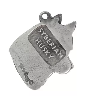 Husky de Sibérie, Husky sibérien - collier avec un chien, pendentif en plaqué argent pour les fans de chiens, bijoux uniques de la marque Art-Dog
