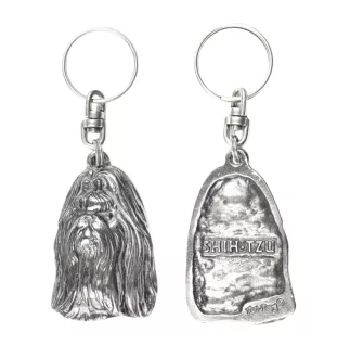 Shih Tzu - Pendentif argenté avec un chien dans une boîte décorative, décoration de sac à main, pendentif de sac à dos par la marque Art-Dog
