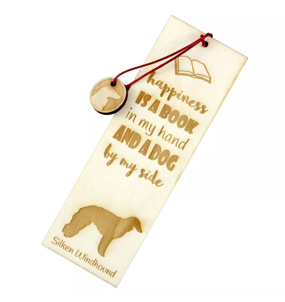 Silken Windhound - dog bookmark, personalized bookmark, dog gadget for Art-Dog brand readers