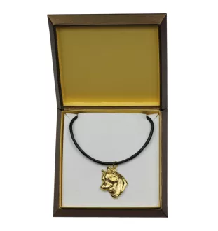 Husky de Sibérie, Husky sibérien - Collier de chien dans une boîte cadeau, pendentif plaqué or pour les fans de chiens, bijoux remarquables par Art-Dog