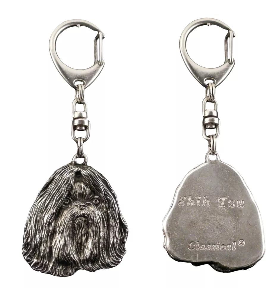 Shih Tzu I - Versilberter Schlüsselanhänger mit Hund in einer Geschenkbox, Handtaschenschmuck, Rucksackanhänger der Marke Art-Dog