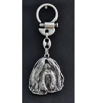 Shih Tzu, Chrysanthemum Dog I - Silver-plated key ring with a dog in a gift box, handbag decoration, backpack pendant by Art-Dog brand