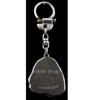 Shih Tzu, Chrysanthemum Dog I - Silver-plated key ring with a dog in a gift box, handbag decoration, backpack pendant by Art-Dog brand