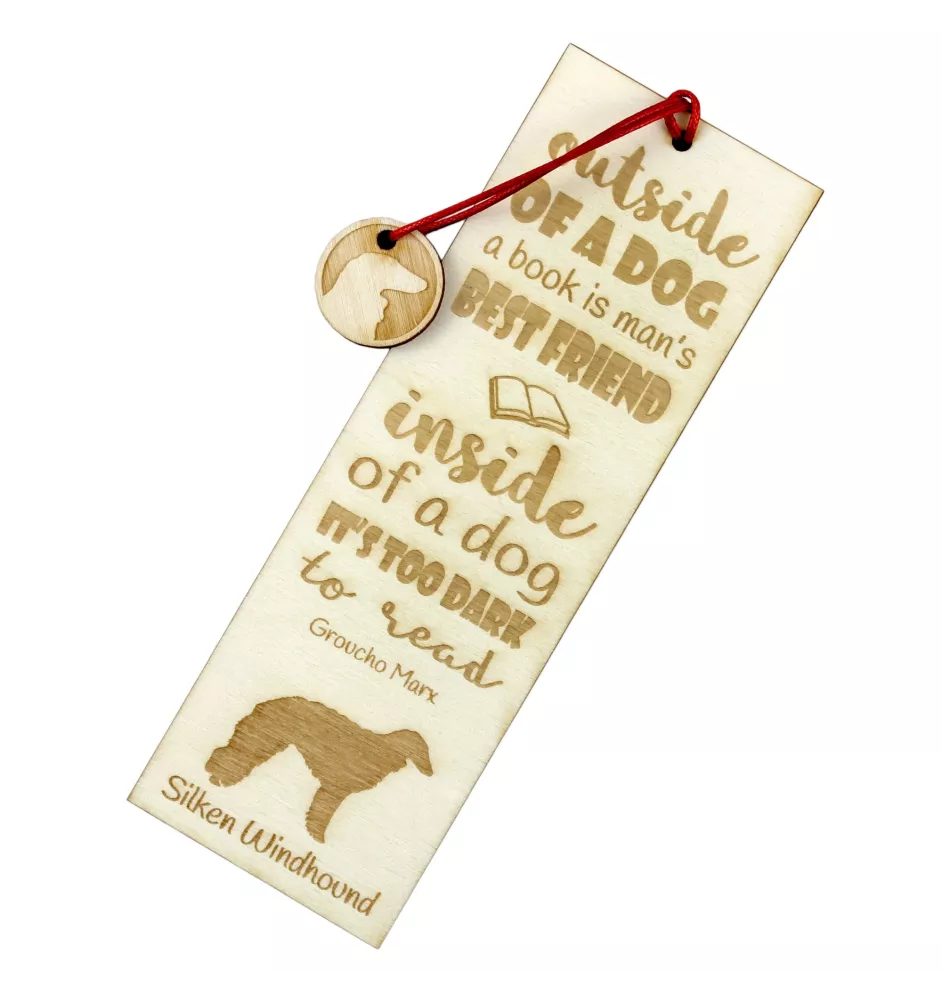Silken Windhound - dog bookmark, personalized bookmark, gift for bookworm from Art-Dog brand