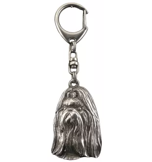 Shih Tzu - Porte-clés argenté avec un chien dans une boîte cadeau, décoration de sac à main, pendentif de sac à dos par la marque Art-Dog