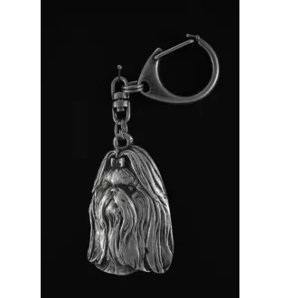 Shih Tzu - Porte-clés argenté avec un chien dans une boîte cadeau, décoration de sac à main, pendentif de sac à dos par la marque Art-Dog