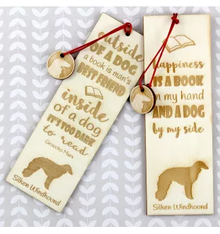 Silken Windhound - dog bookmark, personalized bookmark, gift for bookworm from Art-Dog brand