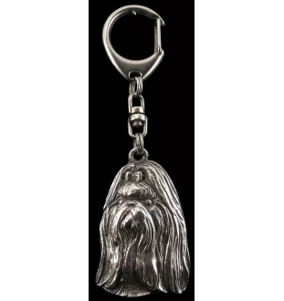 Shih Tzu - Porte-clés argenté avec un chien dans une boîte cadeau, décoration de sac à main, pendentif de sac à dos par la marque Art-Dog
