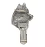 Siberian Husky, Chukcha - brooch with a clip, holder for a start number, silver-plated dog show pin from the Art-Dog brand