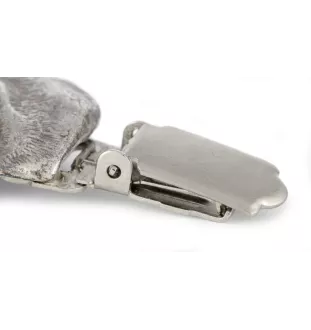 Husky de Sibérie, Husky sibérien - broche avec pince, support pour numéro de départ, épingle argentée pour exposition de chiens de la marque Art-Dog