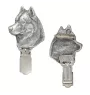 Husky de Sibérie, Husky sibérien - broche avec pince, support pour numéro de départ, épingle argentée pour exposition de chiens de la marque Art-Dog