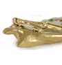 Siberian Husky, Chukcha - brooch with a clip, gold-plated holder for a race number, elegant dog show pin from Art-Dog brand