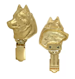 Husky de Sibérie, Husky sibérien - broche avec pince, support doré pour numéro de départ, cadeau pour exposition de chiens de la marque Art-Dog