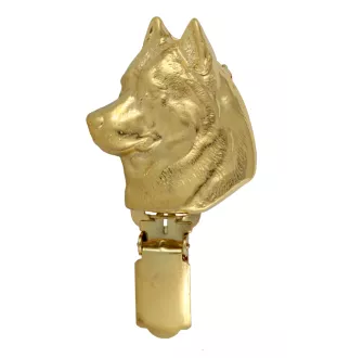Siberian Husky - Brosche mit Clip, vergoldeter Startnummernhalter, Geschenk für Hundeausstellung der Marke Art-Dog