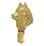 Siberian Husky, Chukcha - brooch with a clip, gold-plated holder for a start number, a gift for a dog show by Art-Dog brand.