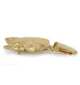 Siberian Husky, Chukcha - brooch with a clip, gold-plated holder for a start number, a gift for a dog show by Art-Dog brand.