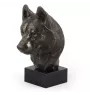 Husky de Sibérie, Husky sibérien - Statue de chien, buste sur socle en pierre, sculpture, trophée pour exposition canine par la marque Art-Dog