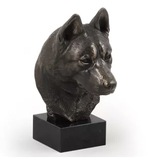 Siberian Husky - Hundestatue, Büste auf Steinsockel, Skulptur, Trophäe für Hundeausstellung der Marke Art-Dog