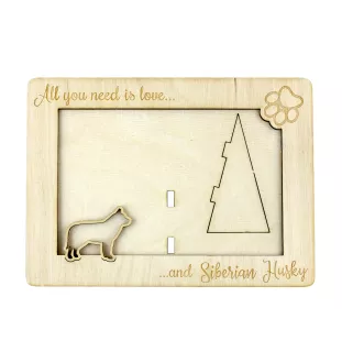 Siberian Husky, Chukcha - Photo frame, engraved wooden frame, a lovely gadget for the dog lover by Art-Dog