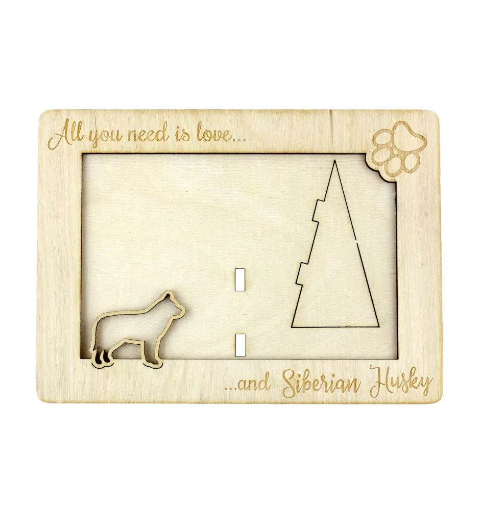 Siberian Husky, Chukcha - Photo frame, engraved wooden frame, a lovely gadget for the dog lover by Art-Dog
