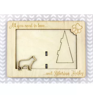 Siberian Husky, Chukcha - Photo frame, engraved wooden frame, a lovely gadget for the dog lover by Art-Dog