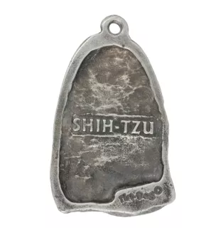 Shih Tzu - Hundehalsband in Geschenkbox, versilbertes Medaillon für Hundefans, markanter Anhänger der Marke Art-Dog