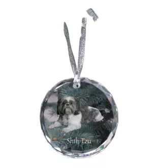 Shih Tzu - Kristallkugel mit Foto, Hundebild im Kristall, personalisierter Christbaumschmuck von Art-Dog.