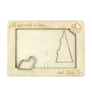 Shih Tzu, Chrysanthemum Dog - Photo frame, engraved wooden frame, a lovely gadget for the dog lover by Art-Dog