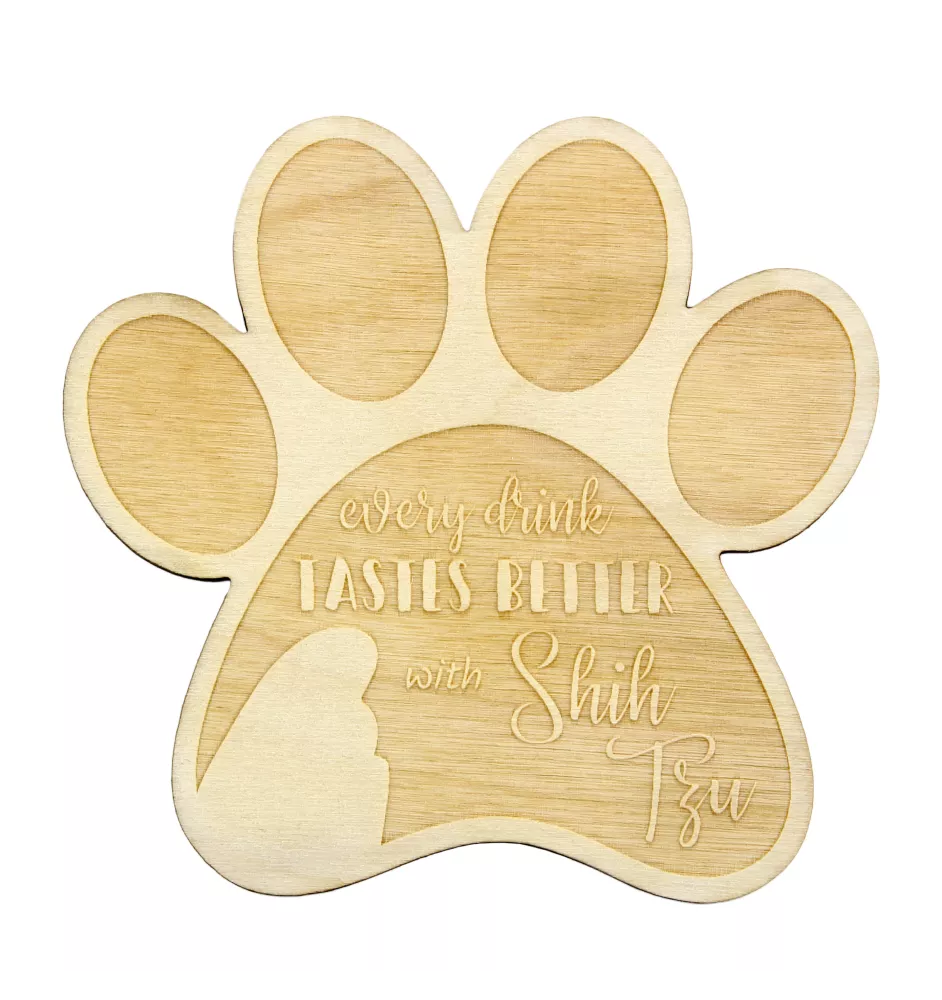 Shih Tzu - Tasse Untersetzer, graviert Untersetzer mit Hund, Geschenk für Hundeliebhaber von Art-Dog Marke