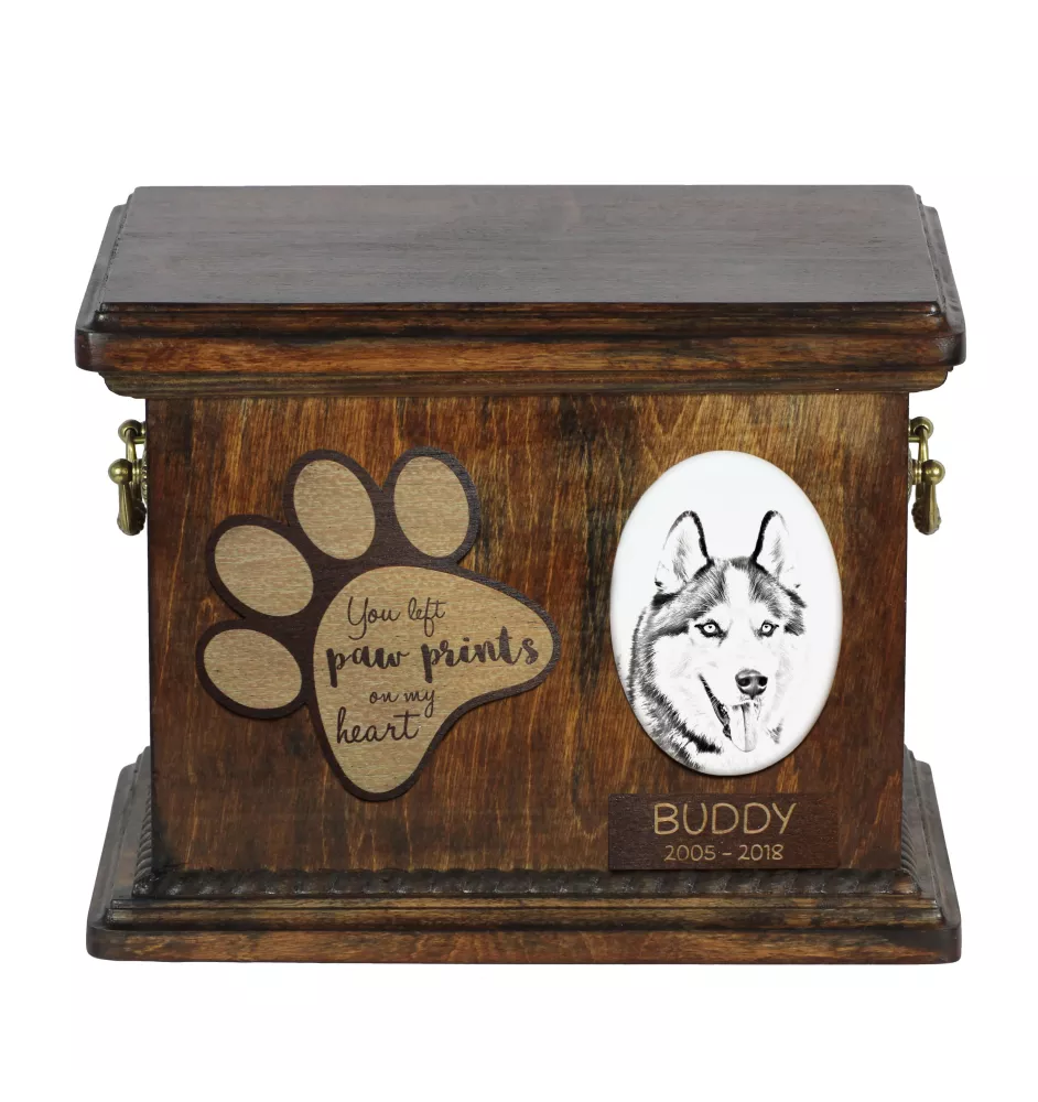 Husky de Sibérie, Husky sibérien - urne pour cendres de chien, urne personnalisée avec photo, urne avec photo de chien de la marque Art-Dog