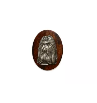 Shih Tzu, Chrysanthemum Dog I - Dog show brooch, starter number clip, dog pin by Art-Dog