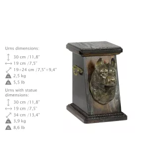 Siberian Husky eine Ascheurne für Hunde, eine elegante Urne mit einer Statue, eine Gedenkurne mit dem Porträt eines Hundes von der Marke Art-Dog
