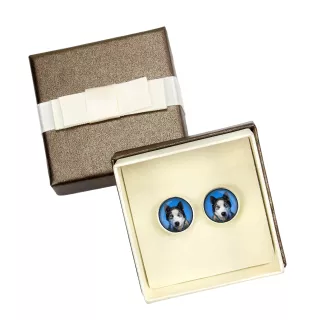 Siberian Husky, Chukcha - cufflinks in a box, handmade jewelry, product of the Art-Dog brand