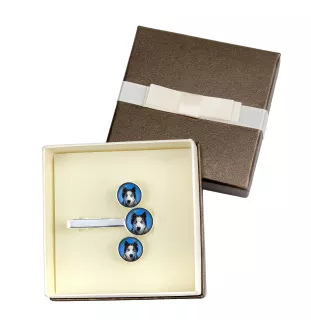 Siberian Husky, Chukcha - cufflinks and tie with your photo, a suit decoration, men's jewelry from the Art-Dog brand.
