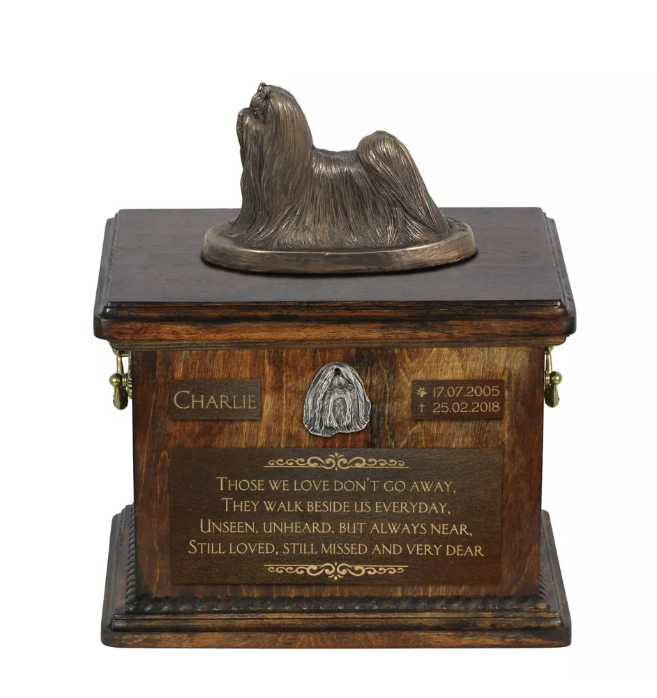 Shih Tzu, Chrysanthemum Dog - urn for dog ashes, urn with a statuette, personalized urn for dog ashes by Art-Dog brand