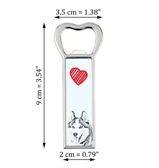 Siberian Husky, Chukcha - bottle opener with a dog, personalized fridge opener, unique gift for a man by Art-Dog brand