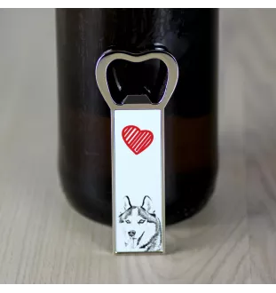 Siberian Husky, Chukcha - bottle opener with a dog, personalized fridge opener, unique gift for a man by Art-Dog brand