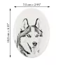 Siberian Husky, Chukcha - commemorative plaque with a photo of a dog, tombstone with a print, personalized oval plaque from the Art-Dog brand