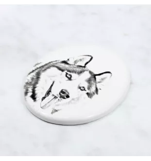 Husky syberyjski płyta nagrobna ze zdjęciem psa Art-Dog