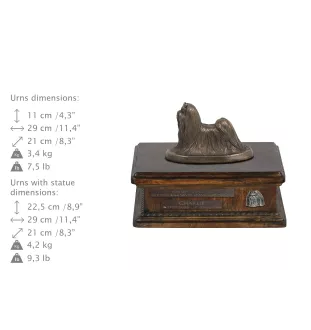 Shih Tzu I - urne pour cendres de chien, urne personnalisée avec une statuette, urne en bois avec un chien de la marque Art-Dog