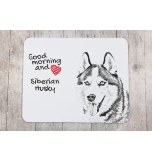 Husky de Sibérie, Husky sibérien - tapis de souris personnalisé avec impression, tapis de souris personnalisé avec chien, accessoire unique pour employé de bureau de la marque Art-Dog