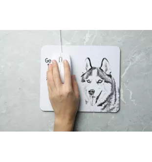 Siberian Husky - Mauspad mit Druck, personalisiertes Mauspad mit Hund, einzigartiges Gadget für Büroangestellte von Art-Dog.