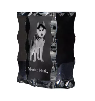 Siberian Husky - Kristall mit einem Hundebild, Glasstatuette mit einem Bild, einzigartiger Bilderrahmen der Marke Art-Dog