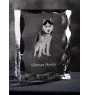 Siberian Husky, Chukcha - crystal with a picture of a dog, glass statuette with a picture, unique frame with a picture from Art-Dog brand