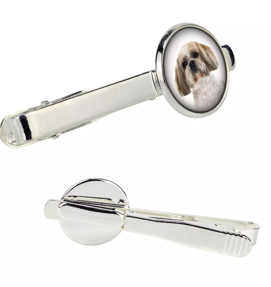 Shih Tzu, Chrysanthemum Dog - tie clip in a box, stylish tie, personalized jewelry from the Art-Dog brand