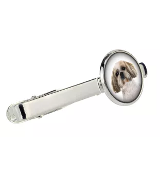 Shih Tzu, Chrysanthemum Dog - tie clip in a box, stylish tie, personalized jewelry from the Art-Dog brand