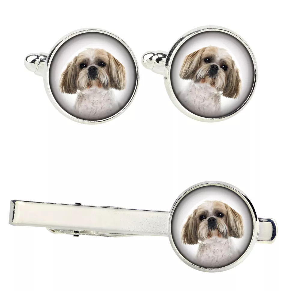 Shih Tzu - Boutons de manchette et cravate avec votre photo, accessoire de costume, bijoux pour hommes de la marque Art-Dog.