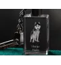 Siberian Husky, Chukcha - Crystal key ring with dog photo, illuminated key ring, unique gift by Art-Dog brand