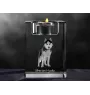 Husky de Sibérie, Husky sibérien - Bougeoir avec photo de chien, porte bougie en cristal, cadeau personnalisé par la marque Art-Dog